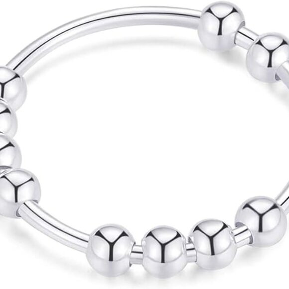 925 Sterling Silver Rings Anxiety Rings Fidget Ring for Women - Picture 2 of 7